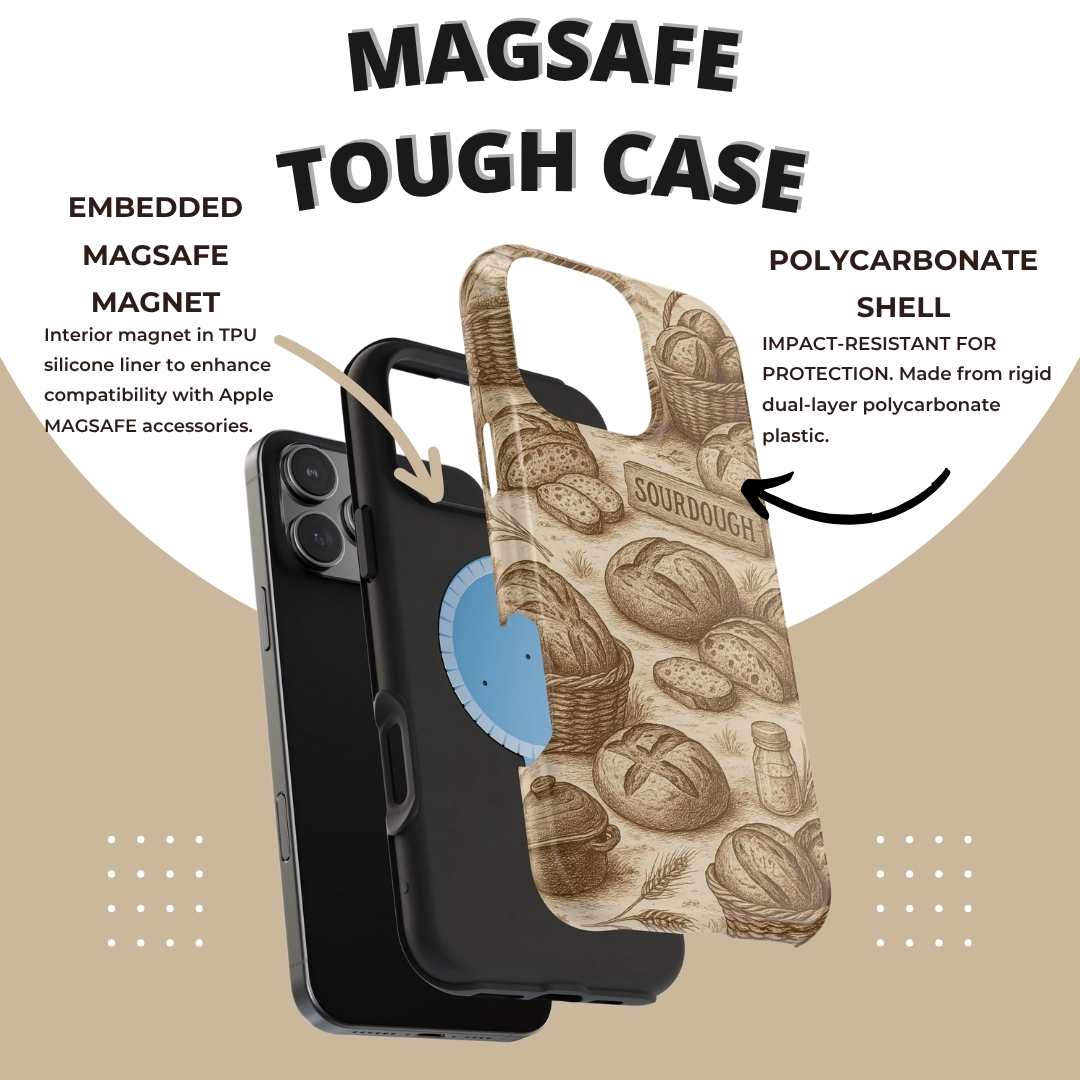Sourdough Toile MagSafe Tough Phone Case - Amazing Faith Designs