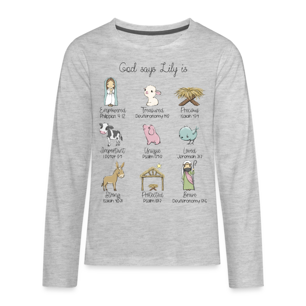 Lily Nativity Kids' Premium Long Sleeve T-Shirt SPOD