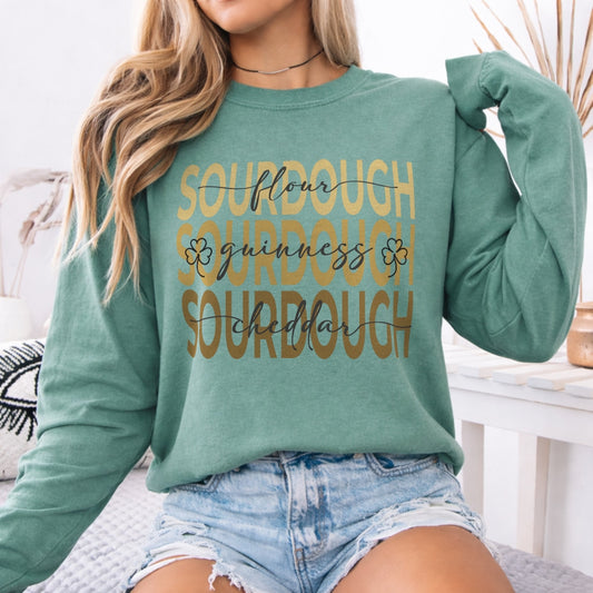 St Patricks Day Guinness Cheddar Sourdough Long Sleeve Shirt - Amazing Faith Designs