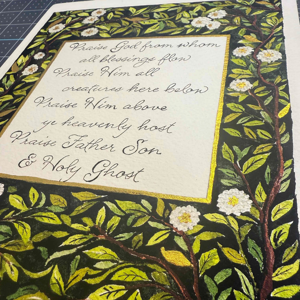 watercolor fine art print close up "Tapestry of Praise"