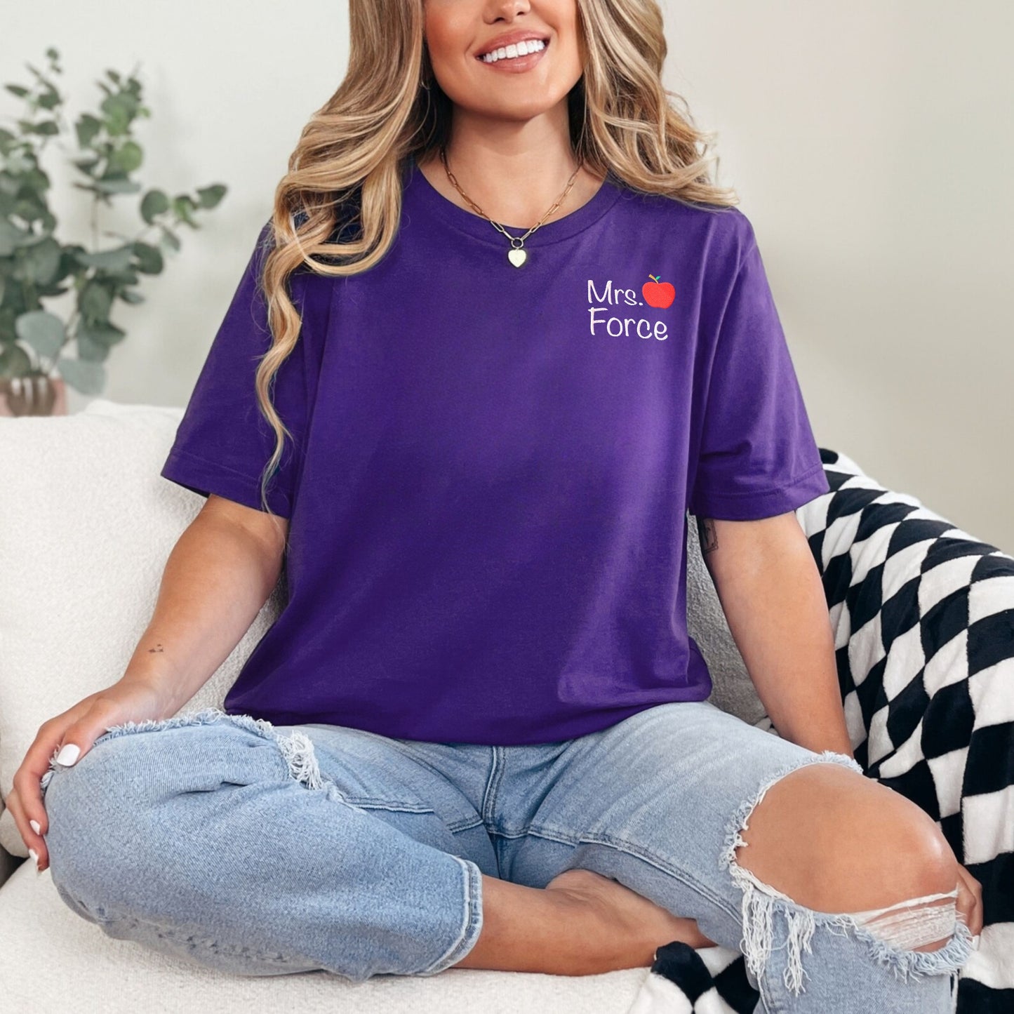 Teacher Personalized Embroidered T-shirt - Amazing Faith Designs