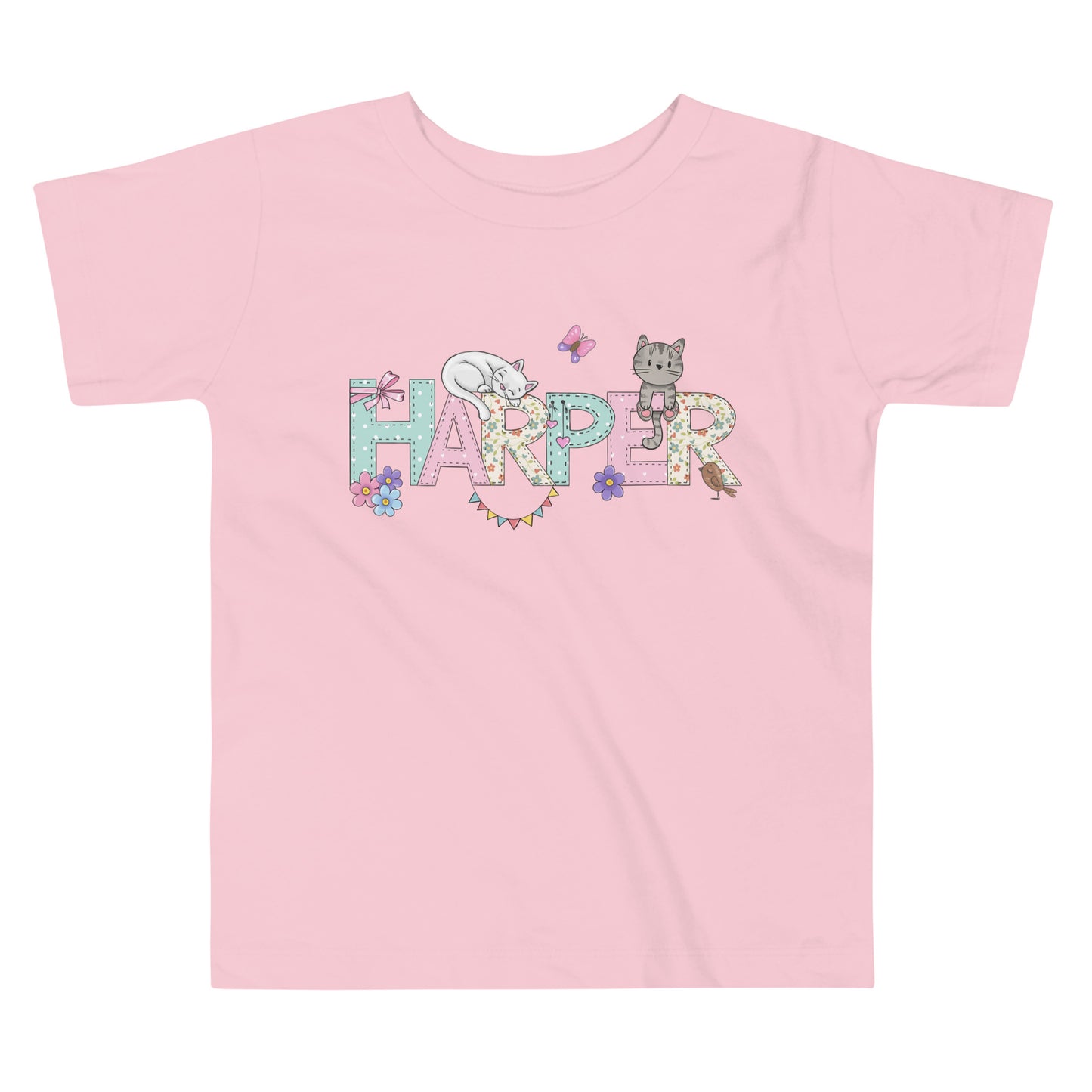 Spring Cats Personalized Toddler Short Sleeve Tee - Amazing Faith Designs