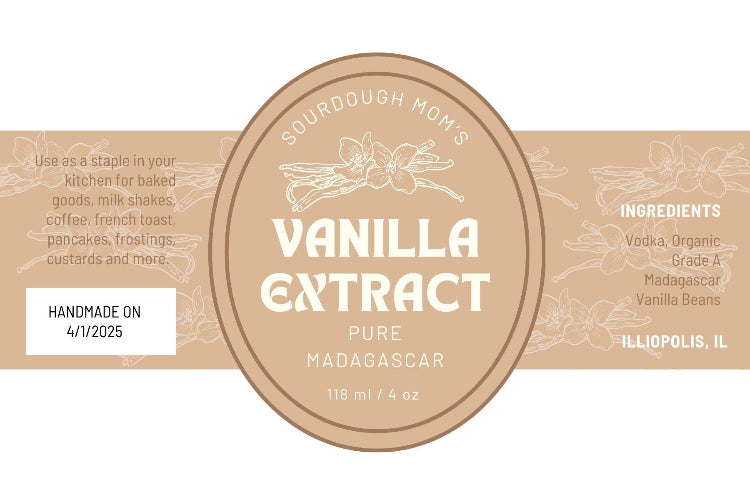 Vanilla Extract Food Labels - Lemon Extract - Amazing Faith Designs