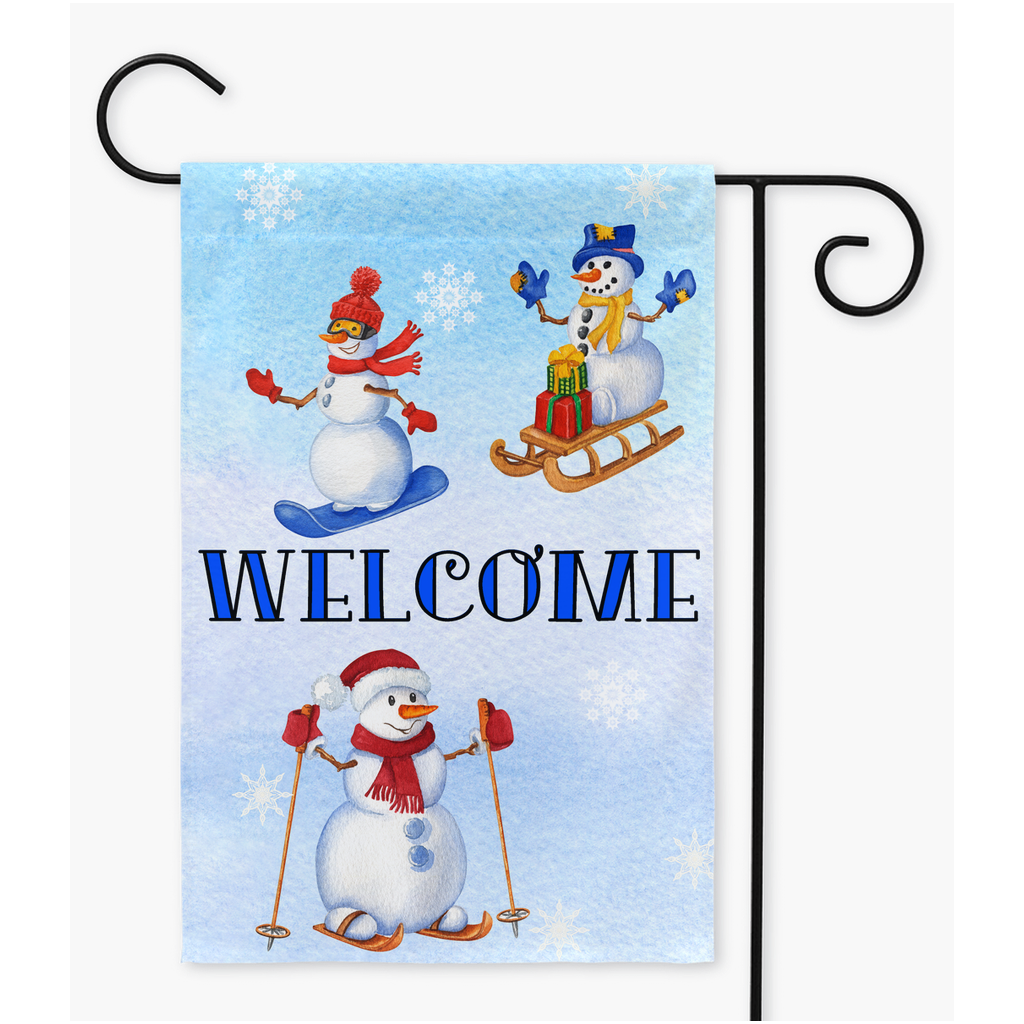 Snowman Winter Garden Flag Amazing Faith Designs