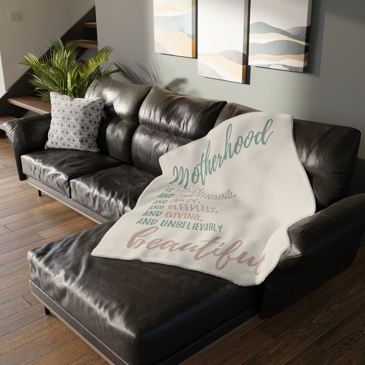 Motherhood Velveteen Plush Throw Blanket (Two-sided print) - Amazing Faith Designs