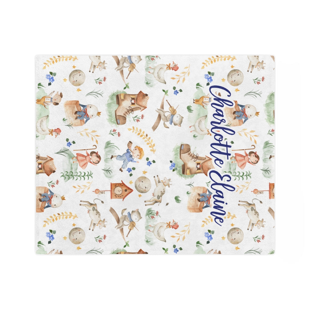 Nursery Rhyme Personalized Minky Blanket, custom name blanket, lap blanket, baby blanket, Plush blanket, Nursery Rhyme Blanket, Nursery Blanket - Amazing Faith Designs