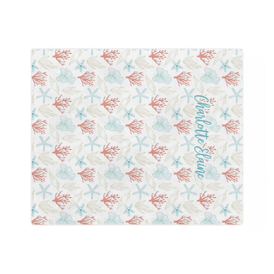 Ocean Personalized Name Minky Blanket, custom name blanket, lap blanket, baby blanket, Plush blanket, Ocean Beach Blanket, Nursery Blanket - Amazing Faith Designs