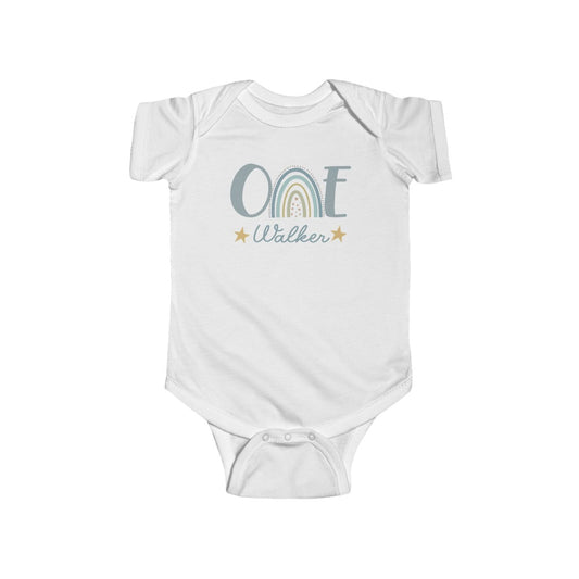 Boho Rainbow One Baby Short-Sleeved Onesie | 1st Birthday Outfit | Boho Rainbow Theme | One Year Old One Piece | First Birthday Baby Onesie - Amazing Faith Designs