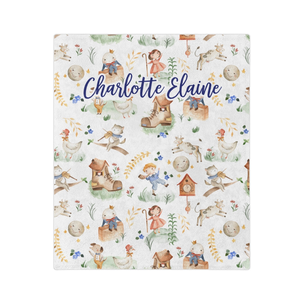 Nursery Rhyme Personalized Minky Blanket, custom name blanket, lap blanket, baby blanket, Plush blanket, Nursery Rhyme Blanket, Nursery Blanket - Amazing Faith Designs