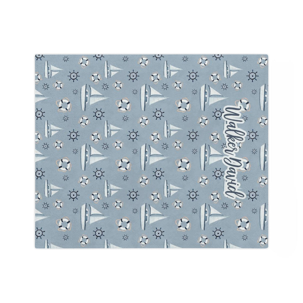 Sailboat Personalized Name Minky Blanket, custom name blanket, lap blanket, baby blanket, Plush blanket, Saliboat Blanket, Nursery Blanket - Amazing Faith Designs