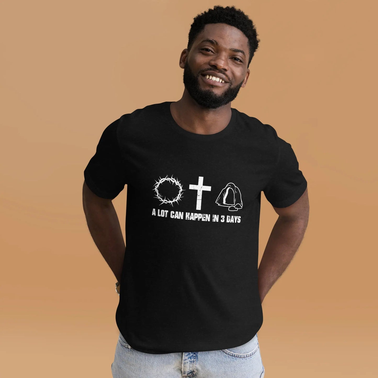 A Lot Can Happen in Three Days Unisex t-shirt, Easter Shirt, He is Risen, Christian Faith Tee Amazing Faith Designs