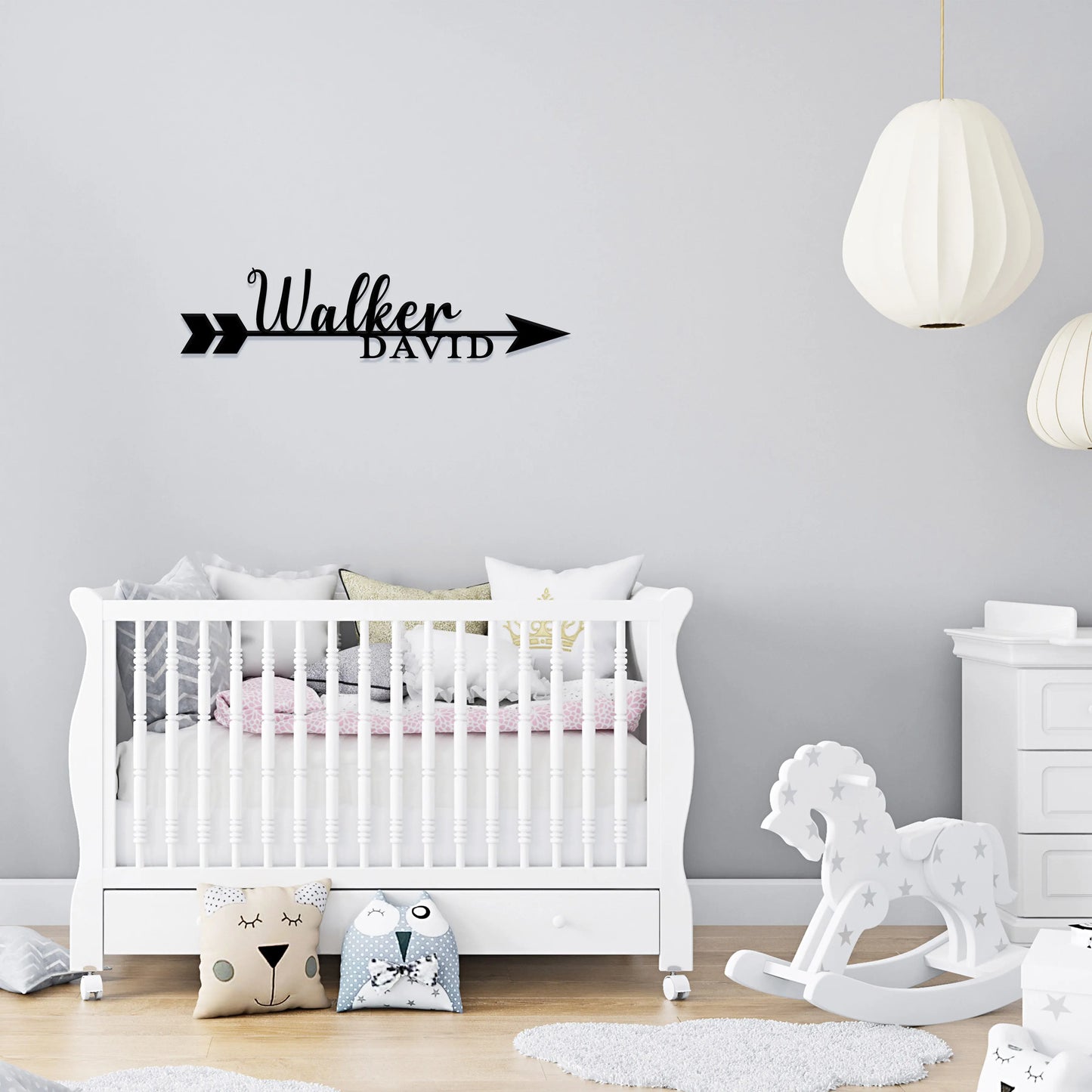 Arrow Boys Name Personalized Metal Sign, Nursery Custom Name Wall Art teelaunch