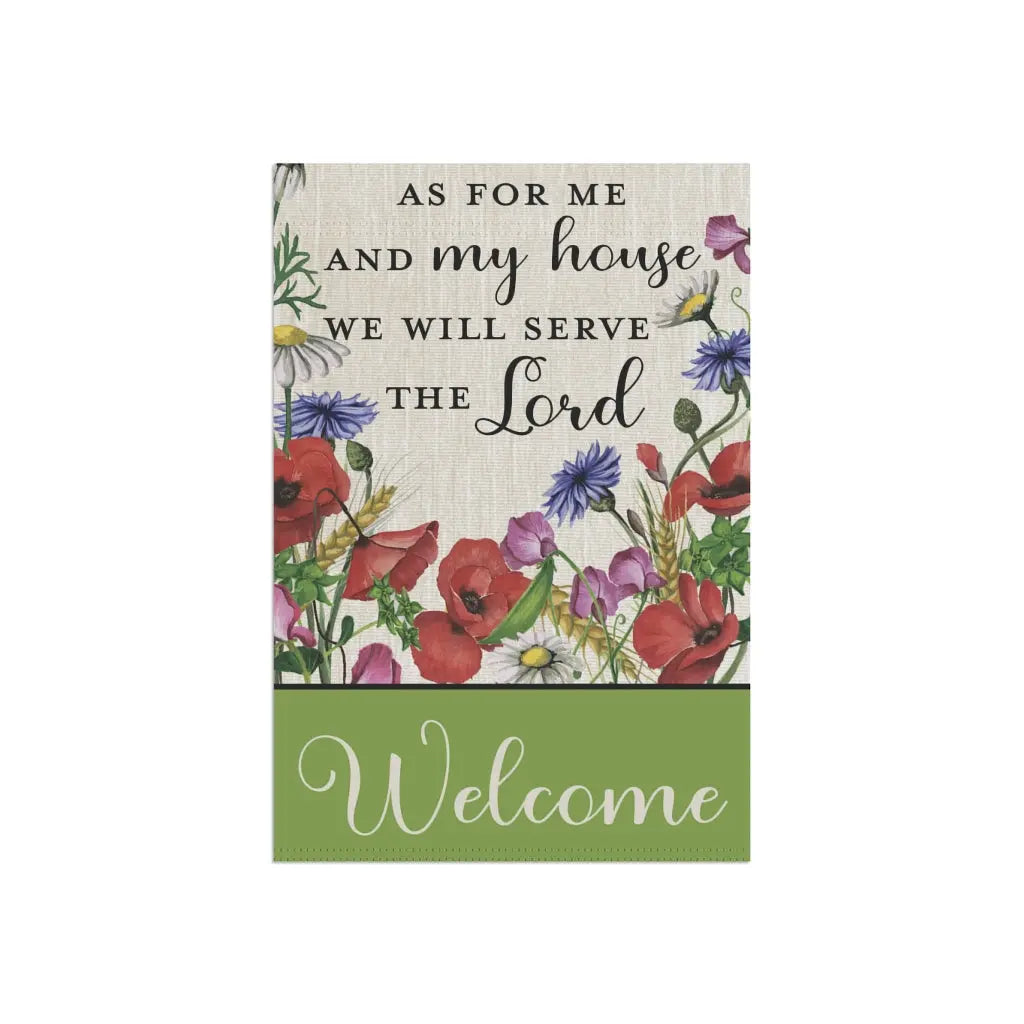 As For Me and My House Welcome Summer Flowers Garden Flag Printify