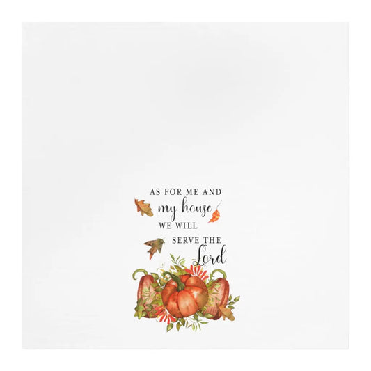 As for Me and My House Fall ScriptureTea Towel, Christian Gift, Fall Kitchen Towel Printify