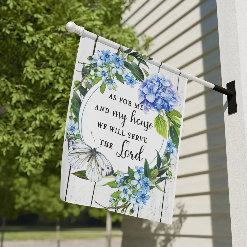 As for Me and My House Garden & House Banner, 24 x 32 Printify