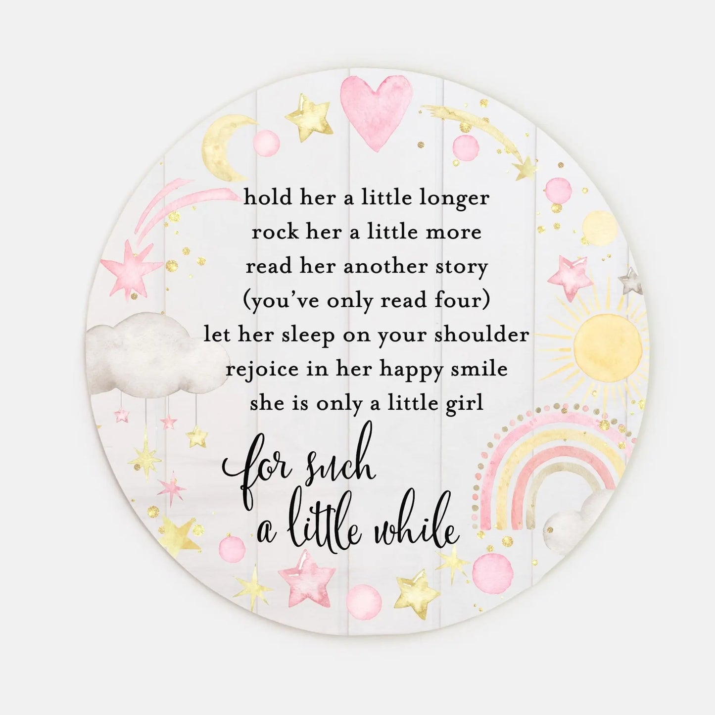 Baby Girl Nursery Wood Sign 10" (Round) Amazing Faith Designs