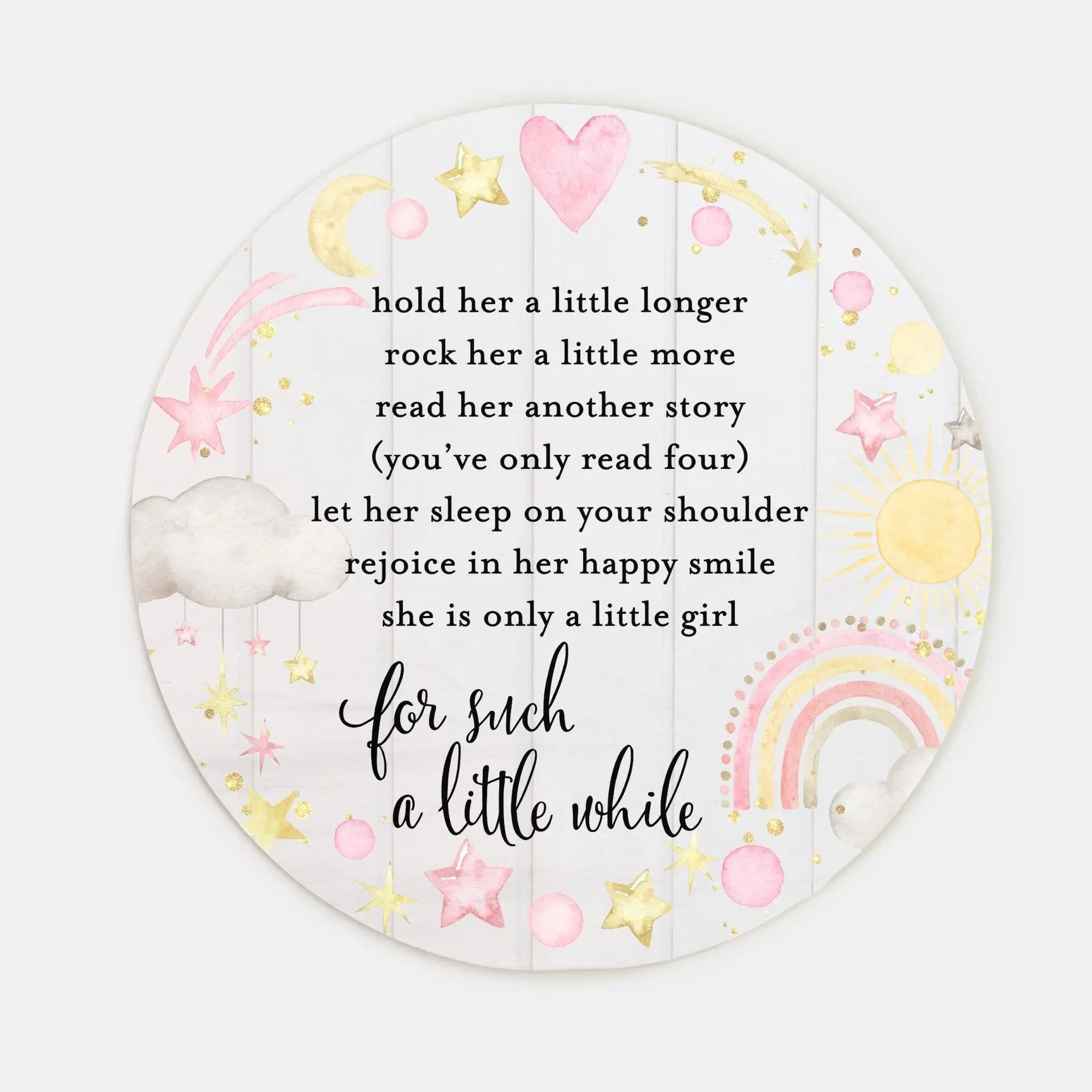 Baby Girl Nursery Wood Sign 10" (Round) Amazing Faith Designs