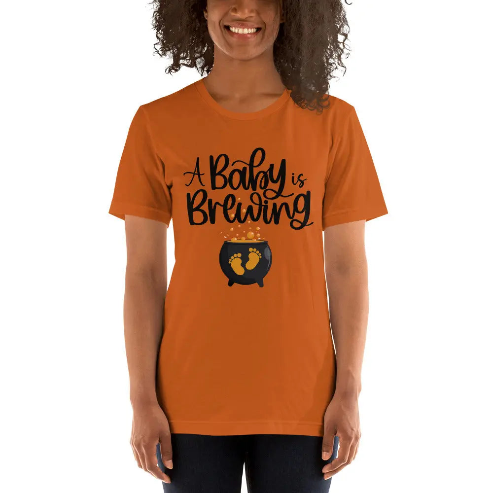 Baby is Brewing Halloween Pregnancy Shirt, Maternity Halloween Tee, Cute Fall Pregnancy Reveal Tshirt Amazing Faith Designs