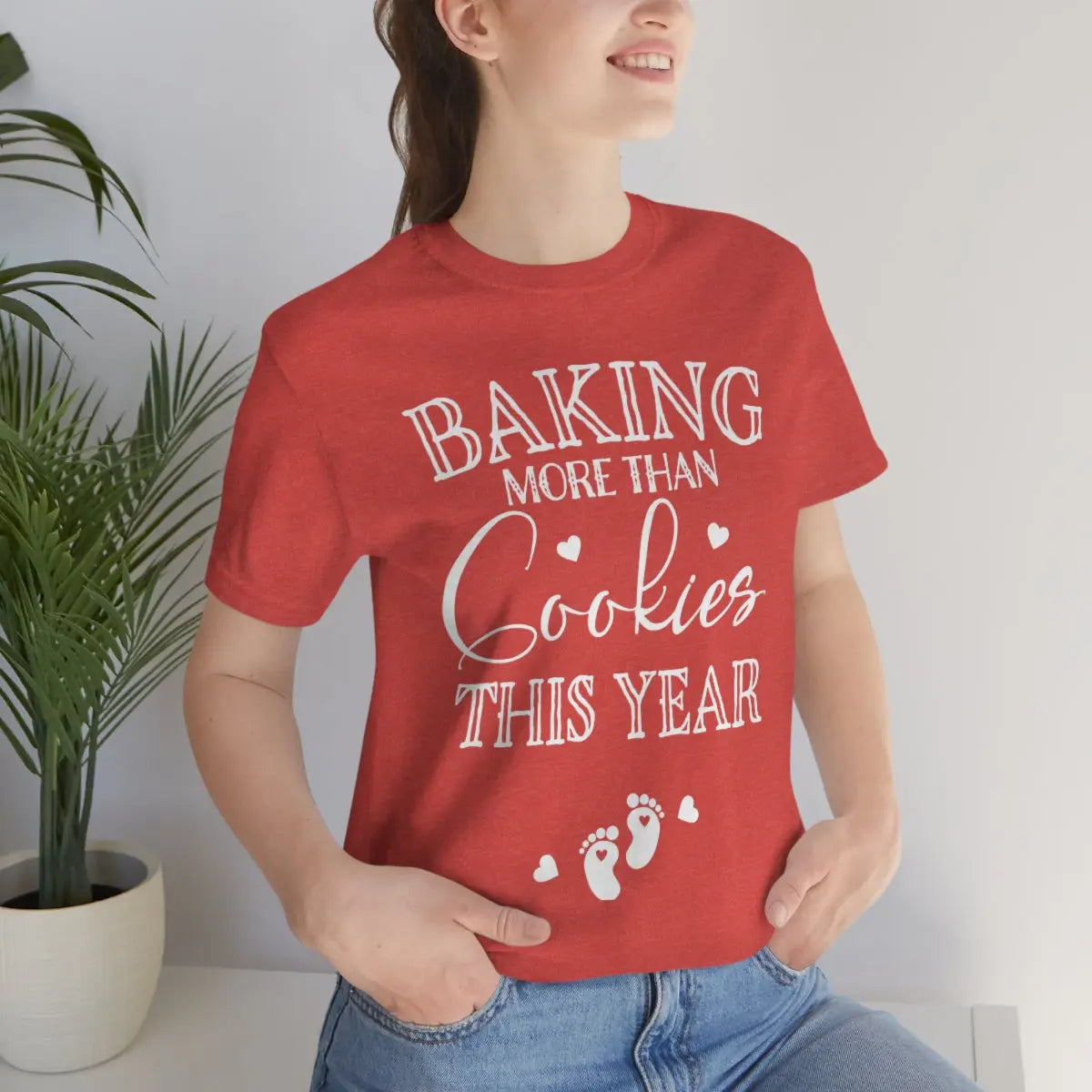 Baking More than Cookies Tee, Christmas Pregnancy Shirt, Pregnancy Announcement Tee, Holiday Maternity Shirt Printify