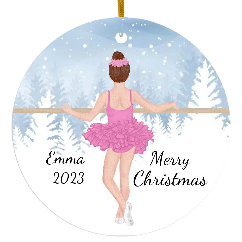 Ballerina Christmas Ornament Printify