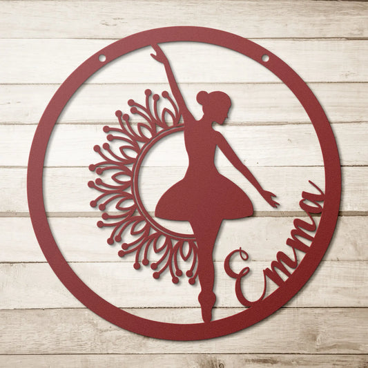 Ballerina Personalized Metal Sign, Custom Name Wall Art teelaunch