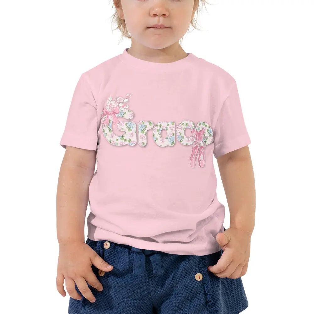 Ballerina Personalized Toddler T-shirt, Custom Ballet Shirt Amazing Faith Designs