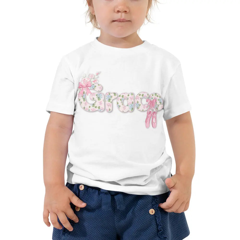 Ballerina Personalized Toddler T-shirt, Custom Ballet Shirt Amazing Faith Designs