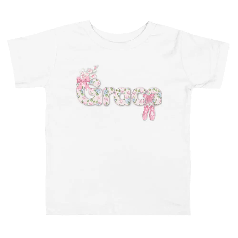 Ballerina Personalized Toddler T-shirt, Custom Ballet Shirt Amazing Faith Designs