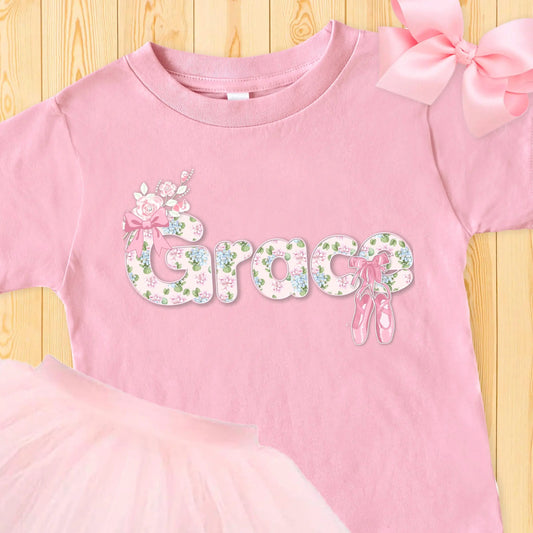 Ballerina Personalized Toddler T-shirt, Custom Ballet Shirt Amazing Faith Designs