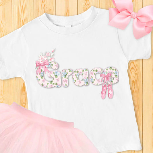 Ballerina Personalized Toddler T-shirt, Custom Ballet Shirt Amazing Faith Designs