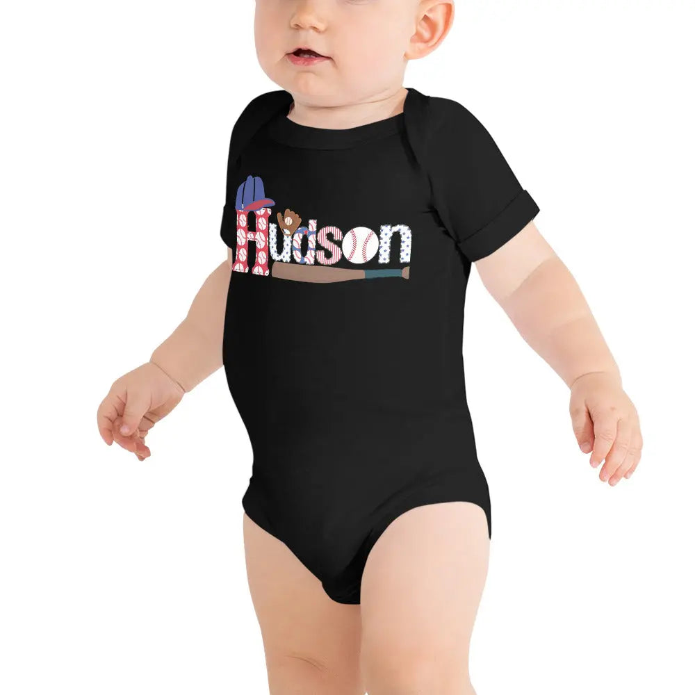 Baseball Personalized Baby short sleeve Onesie Amazing Faith Designs