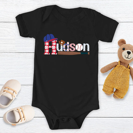 Baseball Personalized Baby short sleeve Onesie Amazing Faith Designs