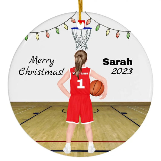 Basketball Player Personalized Christmas Ornament - Boy or Girl Printify