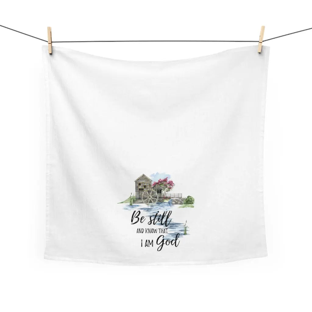 Be Still Tea Towel, Christian Kitchen Towel, Scripture Dish Towel Printify