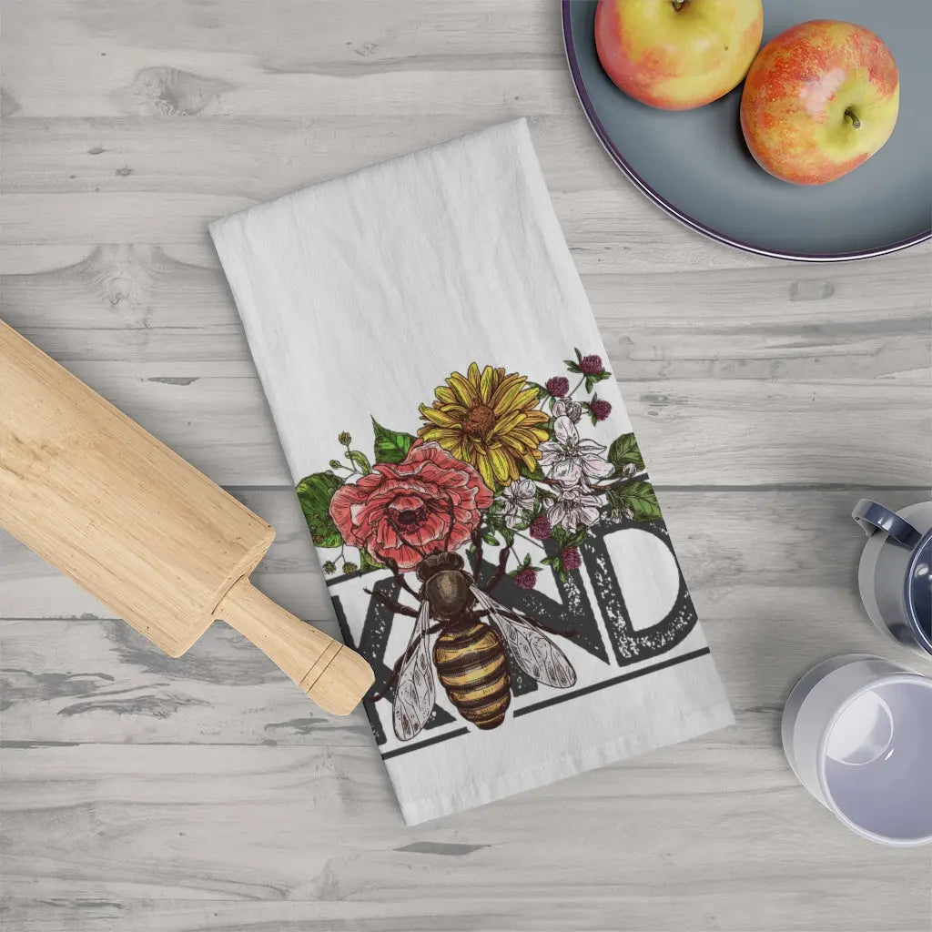 Bee Kind Tea Towel, Be Nice Kitchen Towel, Dish Towel, Kindness Towel, Bumble Bee Towel Printify