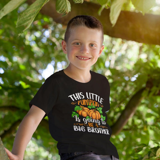Big Brother Pumpkin Youth Child's T-shirt S M L XL | Fall Shirt, Custom Halloween Shirt Printify