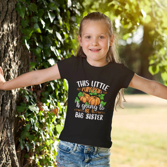 Big Sister Pumpkin Youth Child's T-shirt S M L XL | Fall Shirt, Custom Halloween Shirt Printify
