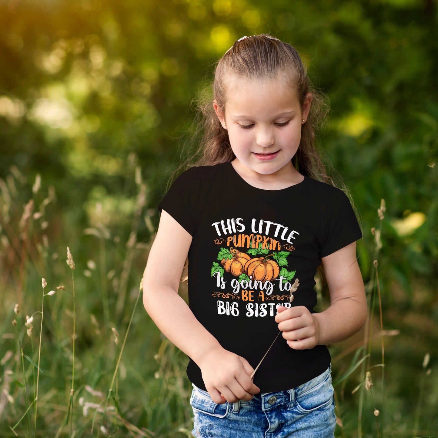 Big Sister Pumpkin Youth Child's T-shirt S M L XL | Fall Shirt, Custom Halloween Shirt Printify