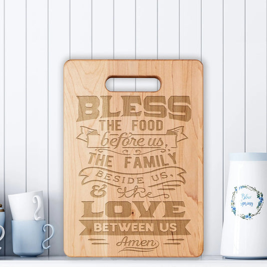 Bless the Food Before Us Maple Cutting Board teelaunch