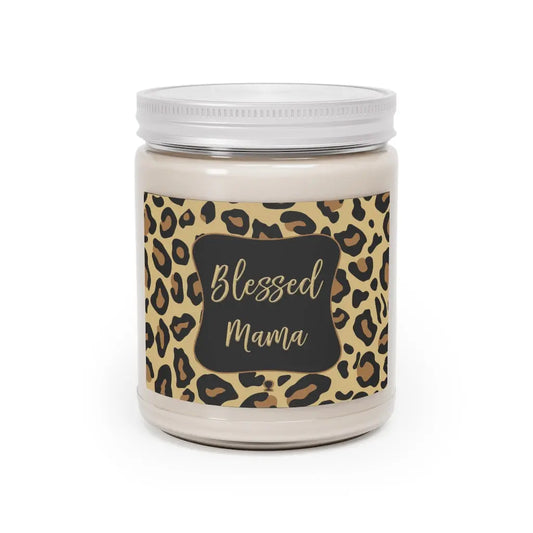 Blessed Mama Leopard Print Scented Aromatherapy Candles, 9oz Printify