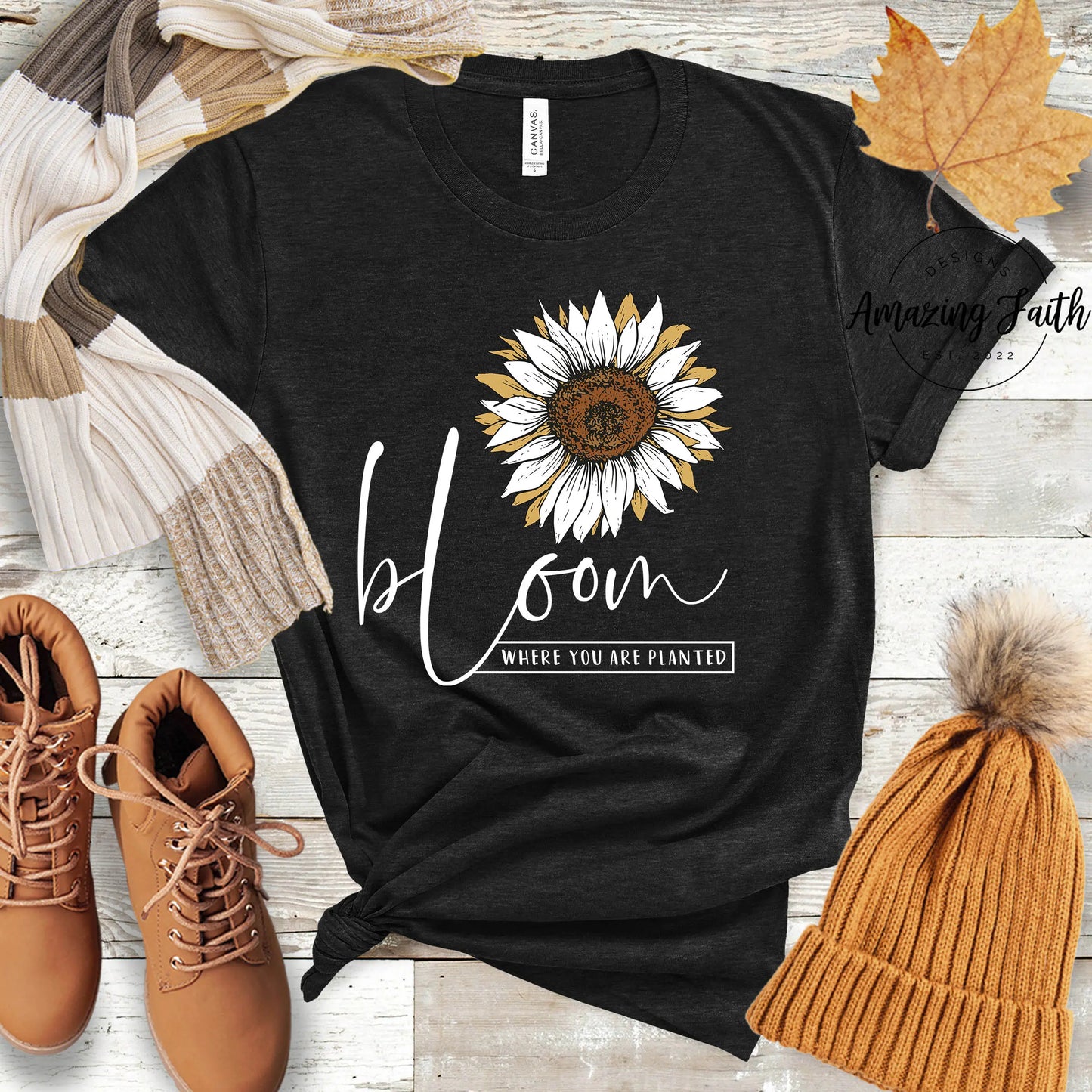 Bloom Where You Are Planted Unisex t-shirt Amazing Faith Designs