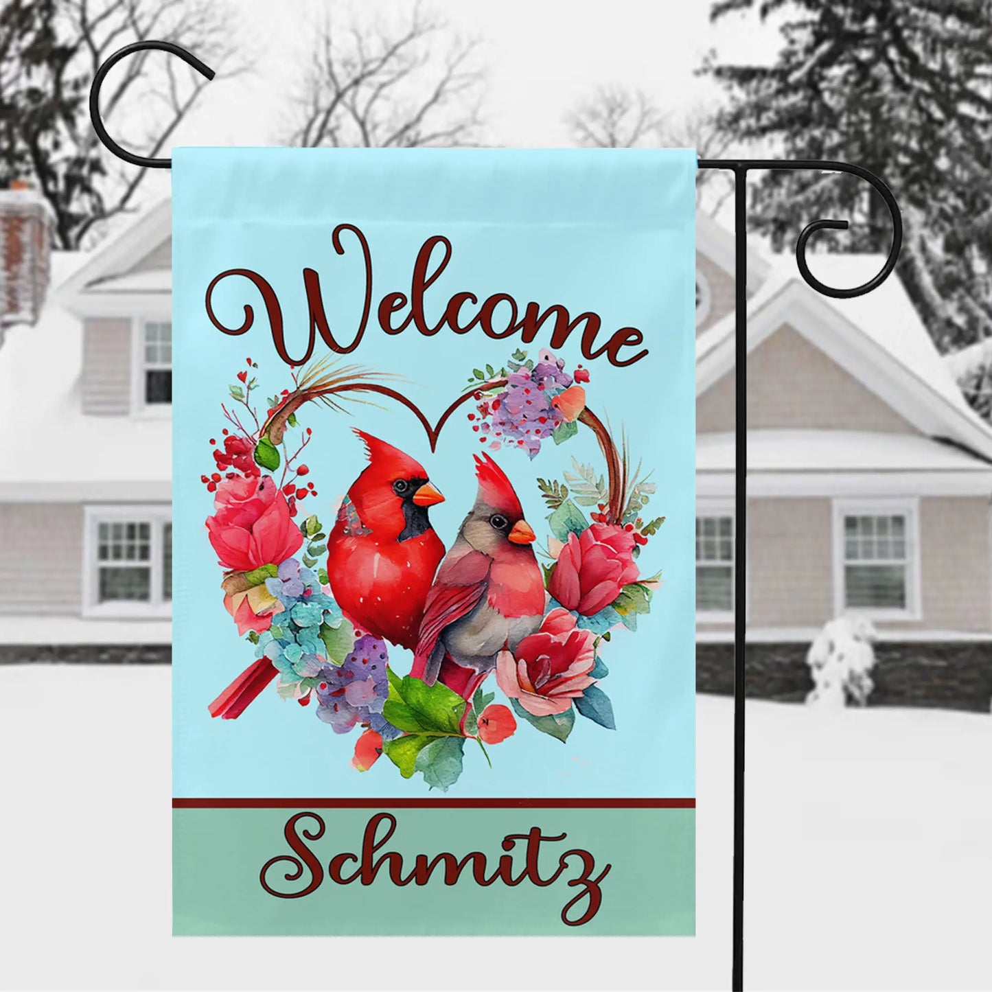 Bluebird Love Birds Garden Flag - Personalized Amazing Faith Designs