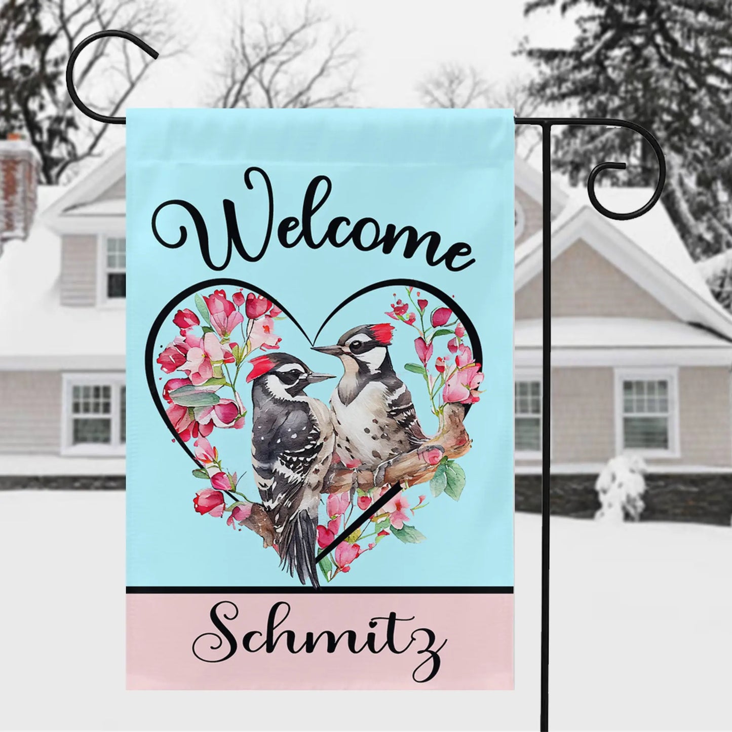 Bluebird Love Birds Garden Flag - Personalized Amazing Faith Designs