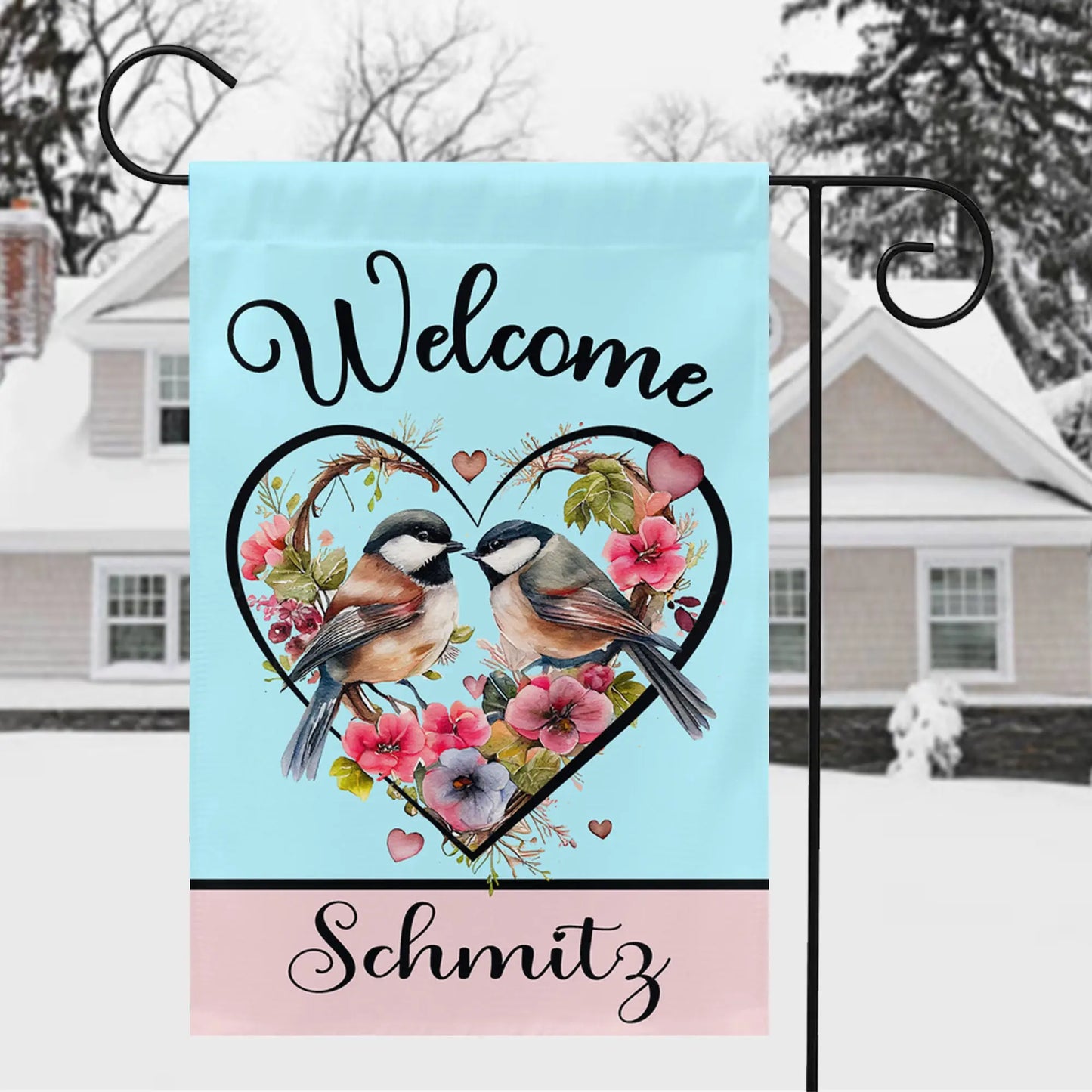 Bluebird Love Birds Garden Flag - Personalized Amazing Faith Designs