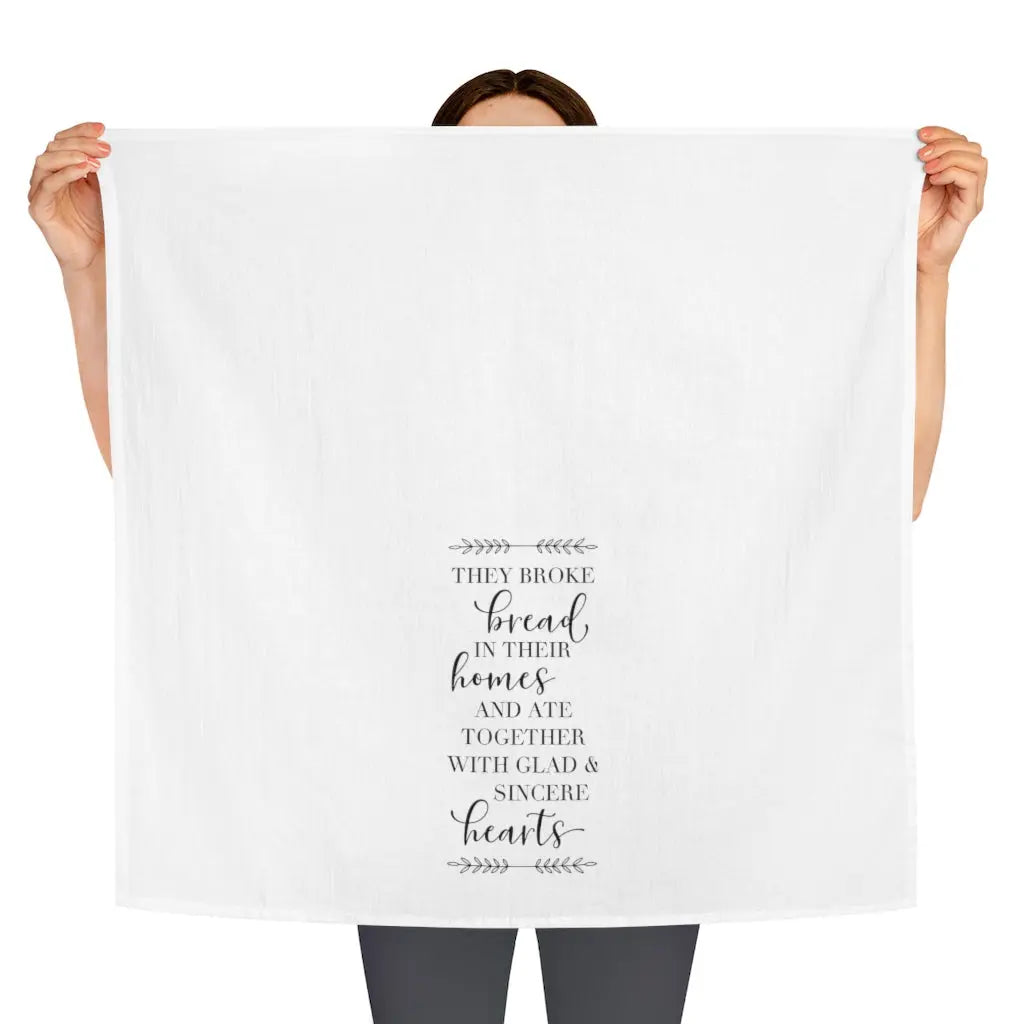 Break Bread Scripture Tea Towel | Christian Gift Printify
