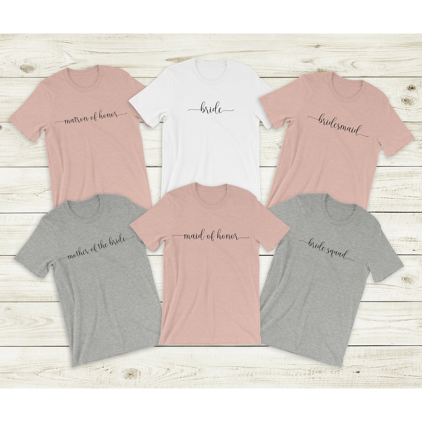 Bridesmaid Tshirt Bride, Maid of Honor, Matron of Honor, Mother of the Bride | Custom Bridesmaid Shirts, Bridal Party Shirts Printify