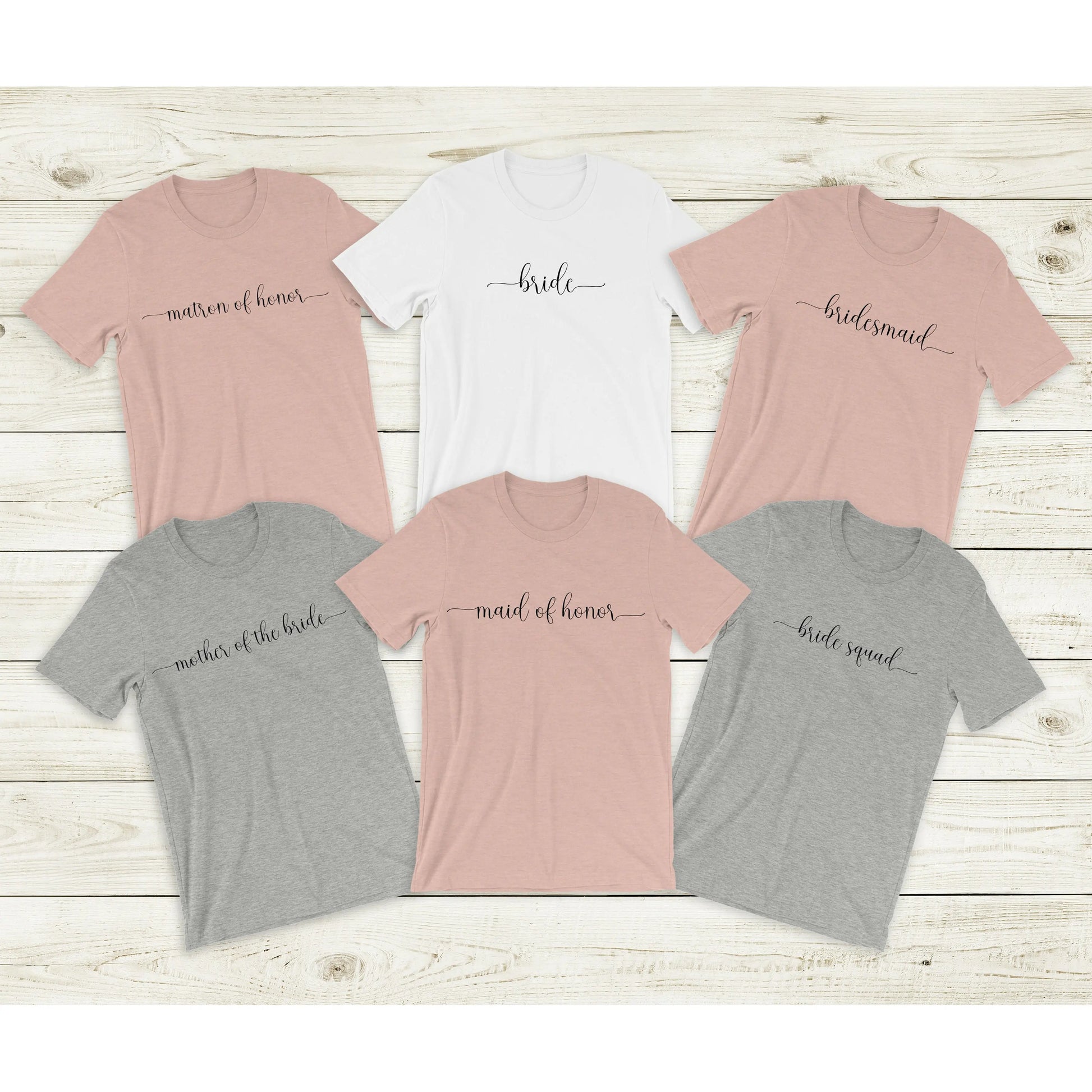 Bridesmaid Tshirt Bride, Maid of Honor, Matron of Honor, Mother of the Bride | Custom Bridesmaid Shirts, Bridal Party Shirts Printify