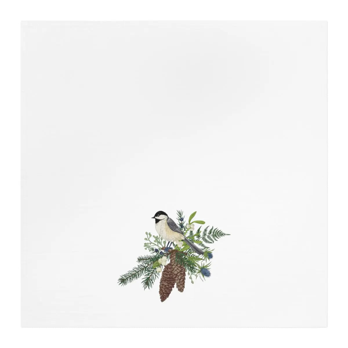 Chickadee Kitchen Tea Towel, Holiday Kitchen Towel, Christmas Dish Towel, Winter Chickadee Towel Printify