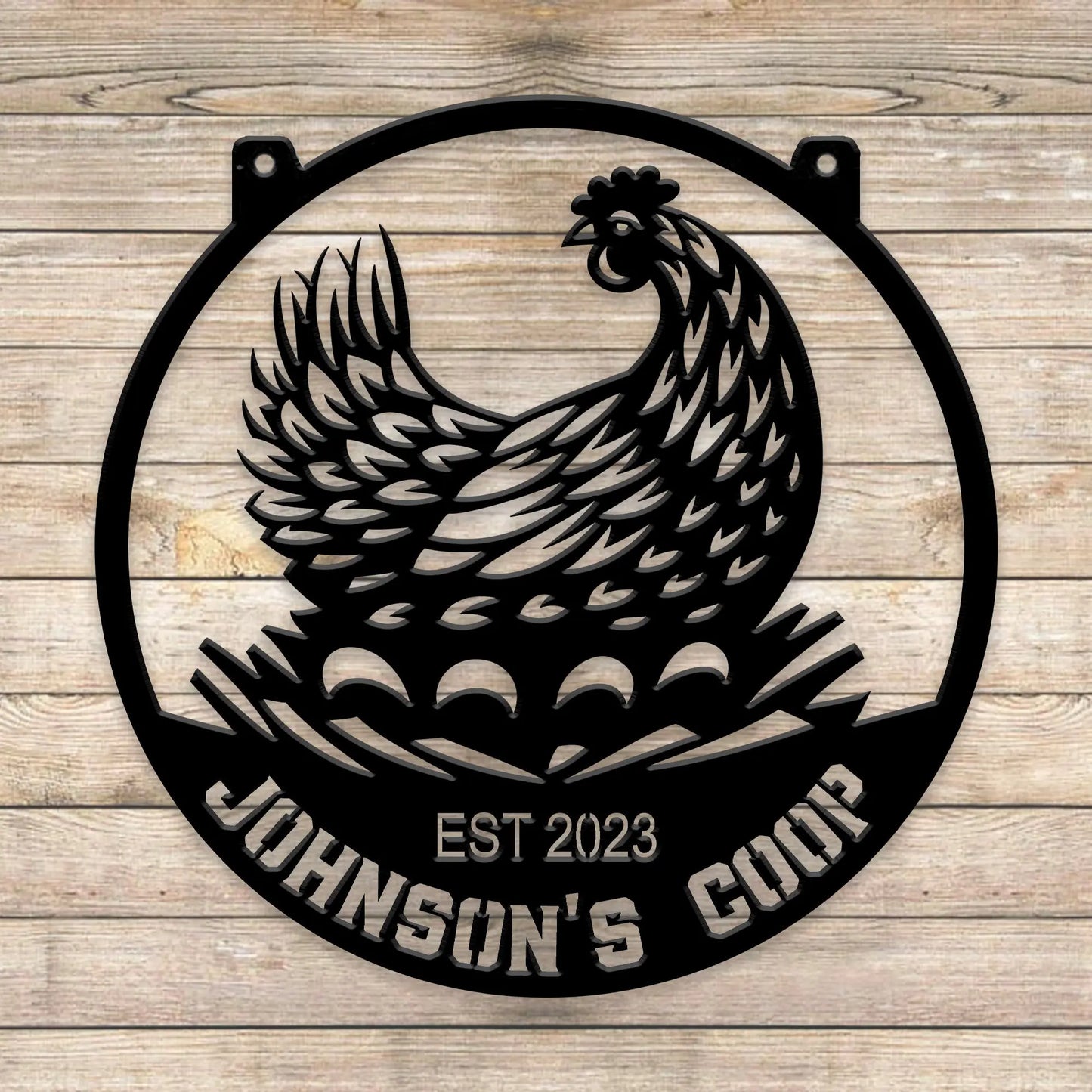 Chicken Coop Personalized Metal Sign, Farmhouse Sign, Hen House Sign, Farm Fresh Eggs teelaunch
