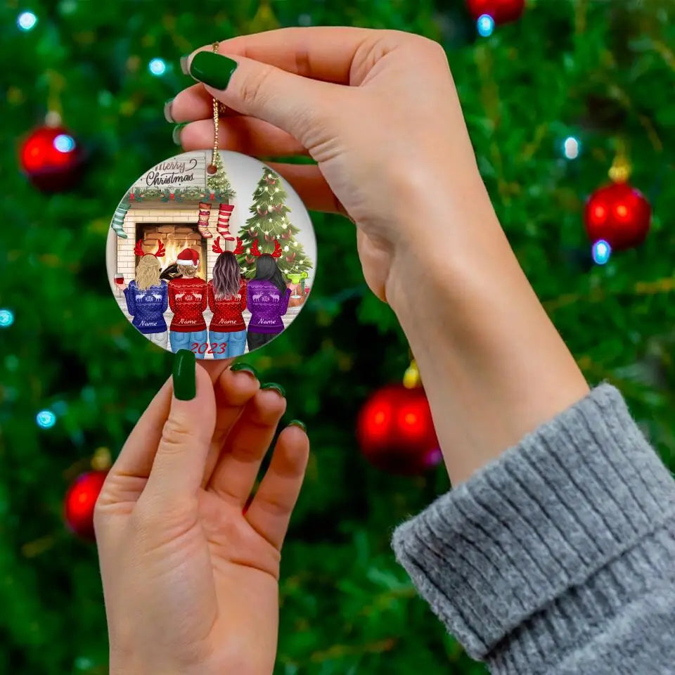Christmas Friends Ornament (4 friends) 2023 Printify